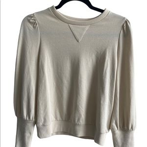 WHO WHAT WEAR: Cream puff sleeve sweater
